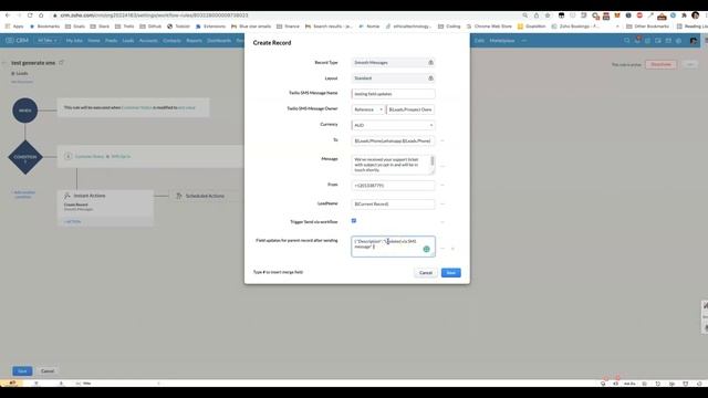 How to automatically update a lead/contact after sending an