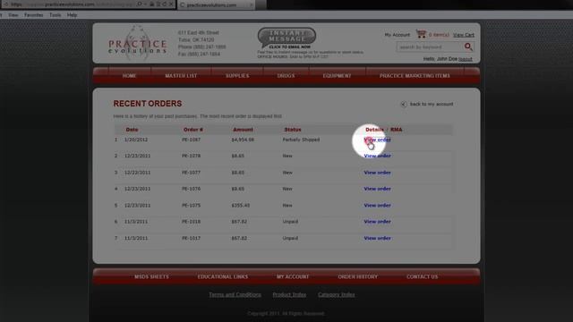 View My Order History