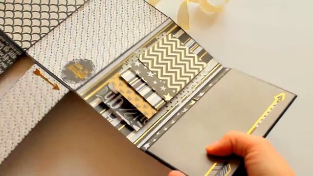 Scrapbooking - album folio gold and black