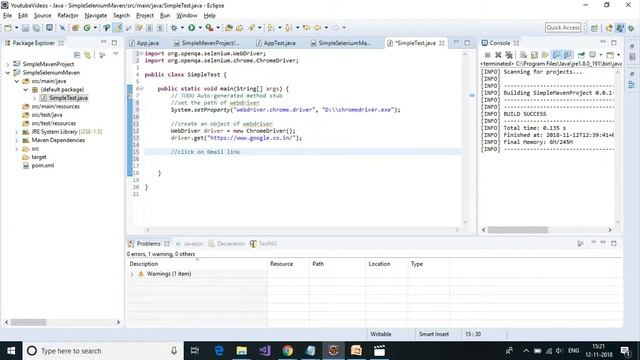Selenium Java Example using Maven and TestNG - Using pom.xml managing dependencies