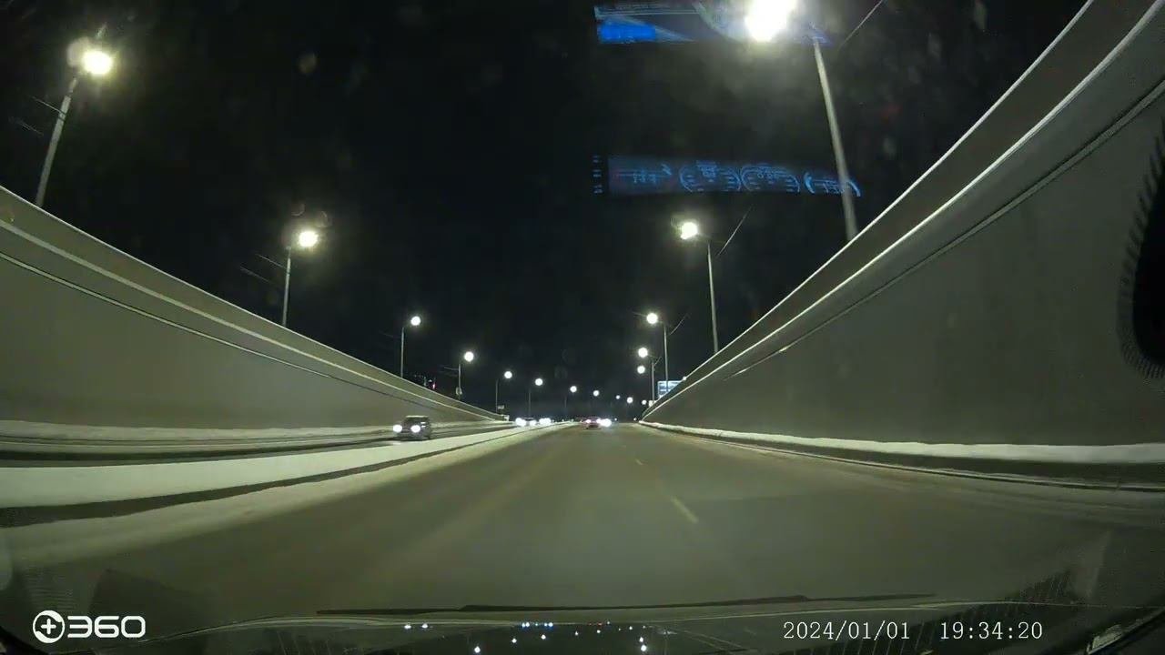 Видеорегистратор Dash Camera-G300H. Ночная съемка.