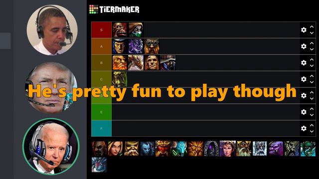 HoN Hero Tier List Discussion With Obama, Trump and Biden Part 2 (By Fredd)