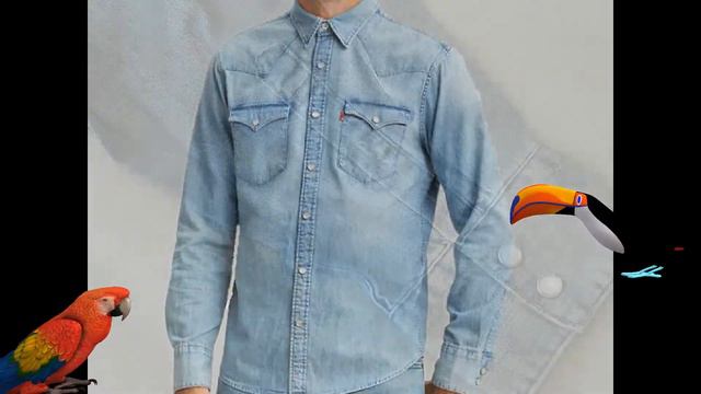 Рубашка Левис джинсовая светло голубая размер XL мужская новая