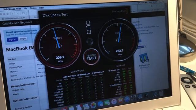 MacBook mid 2010 2.4 13" A1342 SSD black magic speedtest