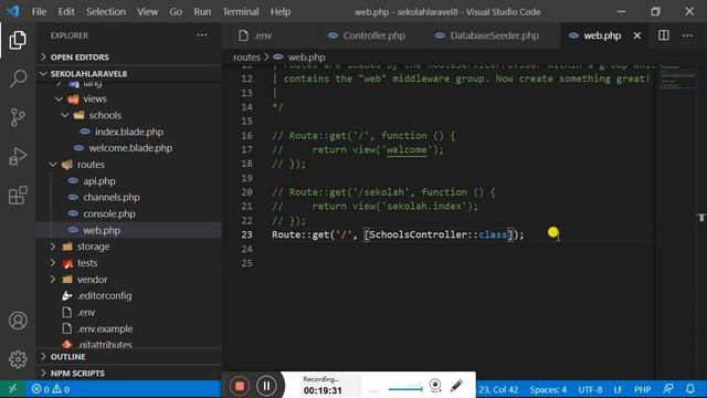 crud laravel migrasi database dan controller dan seeder