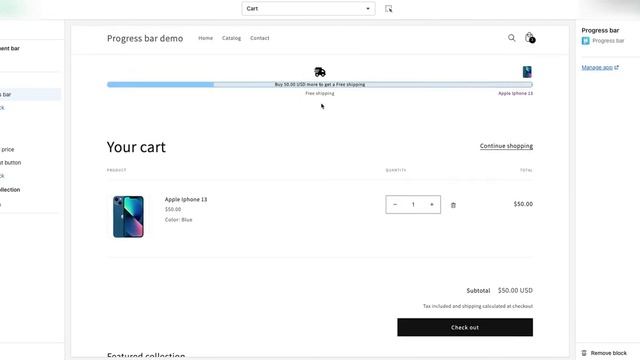 Progress Bar APP Install - Online Store 2.0