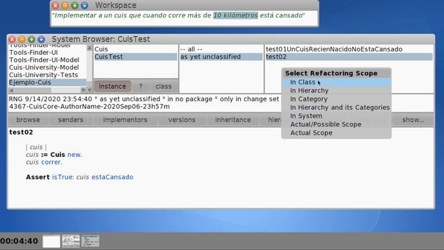 Cuis University - #06 - Refactorings: Rename Method/Extract Method