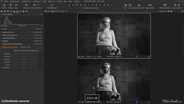 Монохромное преобразование и Сепия - Цветокоррекция в Capture One