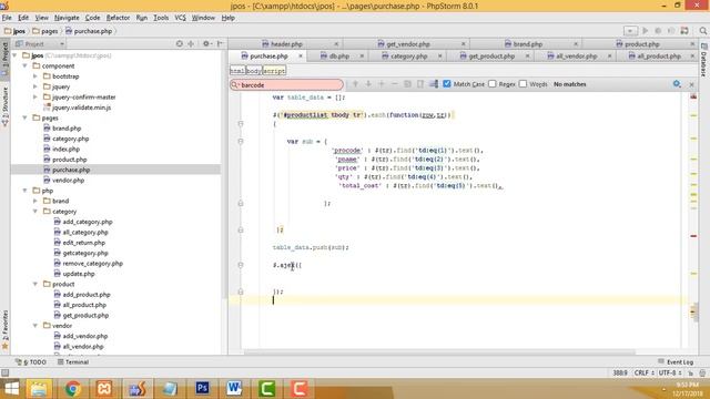 Point of sales system Using Ajax jQuery PHP MySQL part 35