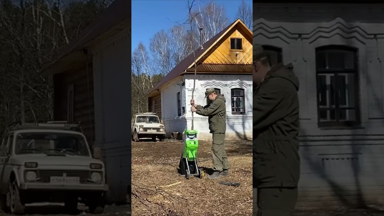 Легкая и быстрая переработка веток в мульчу. Измельчитель садовый REDVERG RD-GS2500 #redverg