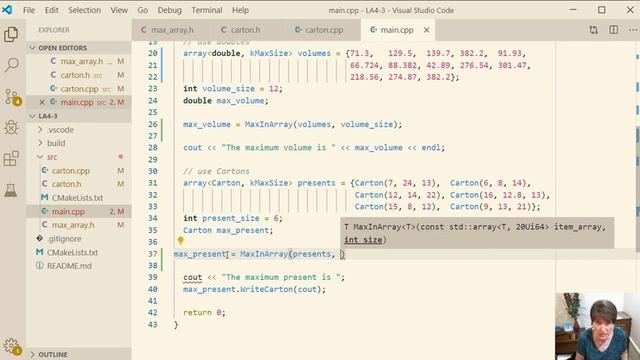Use The MaxInArray Function With An Array Of Cartons