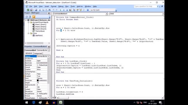 SUM Between Two Dates Excel VBA