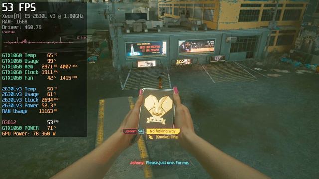Cyberpunk 2077 | GTX 1060 3GB | 768p Medium | Intel Xeon E5 2630L v3