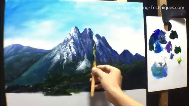 Paint Mountains With Acrylic Paints - lesson 3