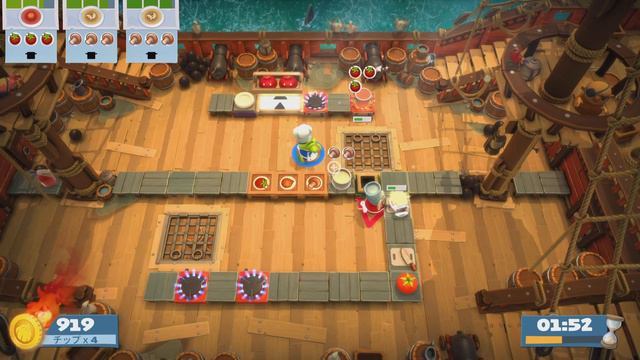 【オーバークック 王国のフルコース】ハイスコアチャレンジ！【Overcooked 6-1】【☆４ふたりプレイ】