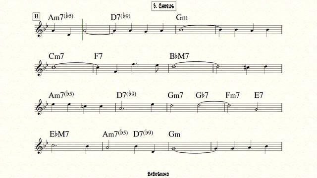 Autumn Leaves Backing Track For Bass BPM 110 Gm