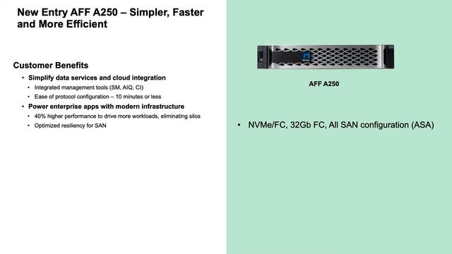 NetApp AFF A250 - Use Case