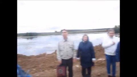 На Касимовском пруду после отсыпки плотины глиной