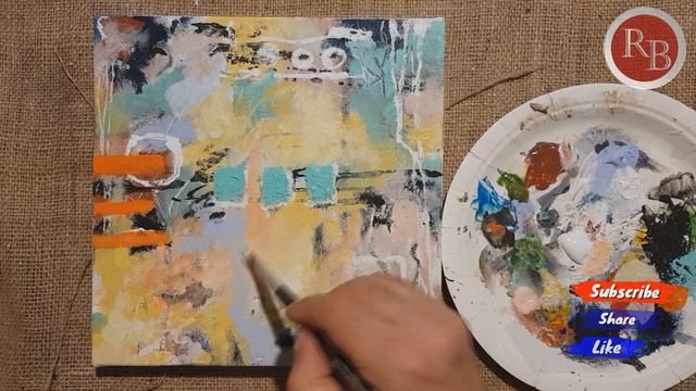 Sezgisel Soyut Resim Tuval çalışmaları. Resim yapma videoları. Akrilik Boya Çalışmaları. Resim Çizm