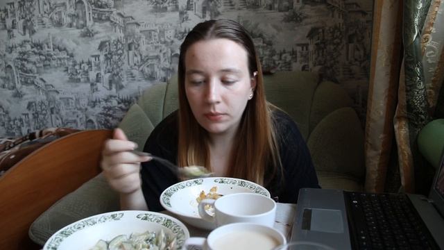 MUKBANG || Ужин макароны и салатик || ДНС в Кирилове это просто.. || Мукбанг