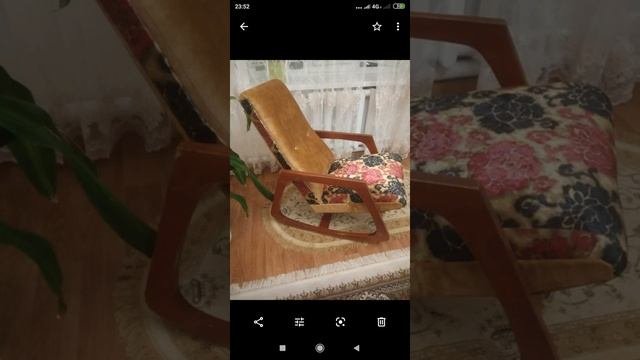 Рестоврация советского кресла-качалки.  Вторая жизнь старого кресла-качалки финиш.