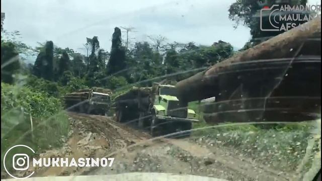 JALAN EKSTRIM !! Truck Logging Kayu Kalimantan Nissan TZA Mercy Actros Axor Iveco Trakker