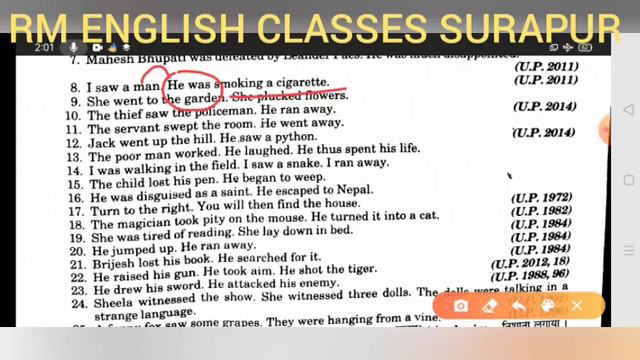 Participle Solved Exercise for Synthesis from Excellent by Ramesh Sir