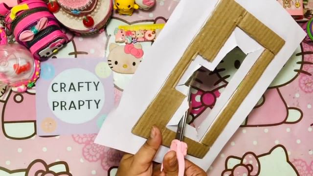 How to make Hello kitty Toy Laptop Phone Holder With paper/For online class/DIY Stationery Organize