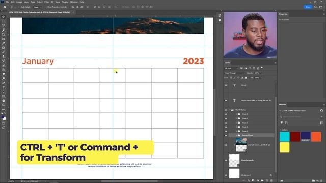 How to Design a Wall Photo Calendar in Photoshop — How to Use Adobe Photoshop (Part 41)