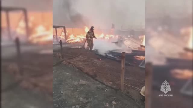 пожар в городе Вихоревка Иркутской области