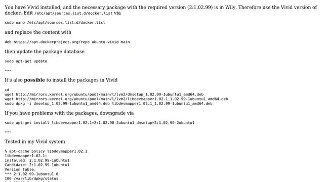 Ubuntu: docker engine installation error