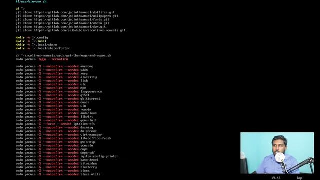 Arch Post Install Script - Part 3 - Added user variable