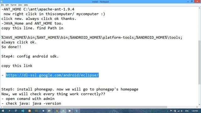 How to install phonegap with android sdk