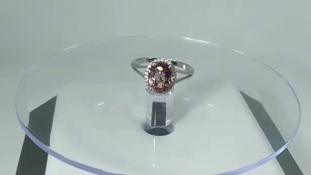 Кольцо с натуральным мозамбикским ААА Light Pink турмалином (рубеллит) 3.53 ct Размер 18.5