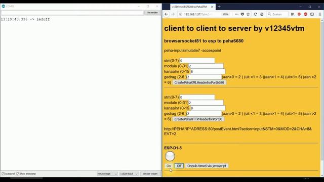 Control peha STM  ethernet domotics via ESP8266