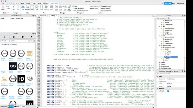 How to add and configure Adonis Admin on Roblox Studio