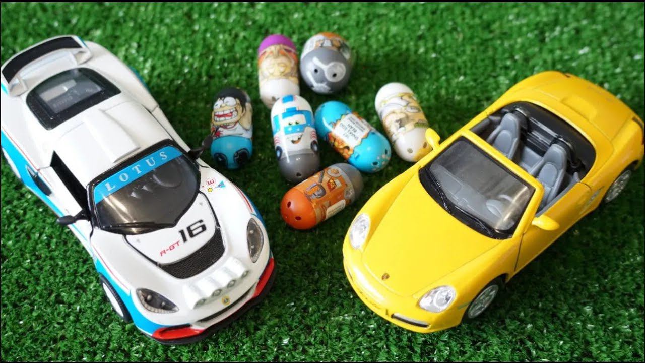 Машинки. Гоночная машина и Кабриолет - Играют в "Веселые бобы". Car Toys