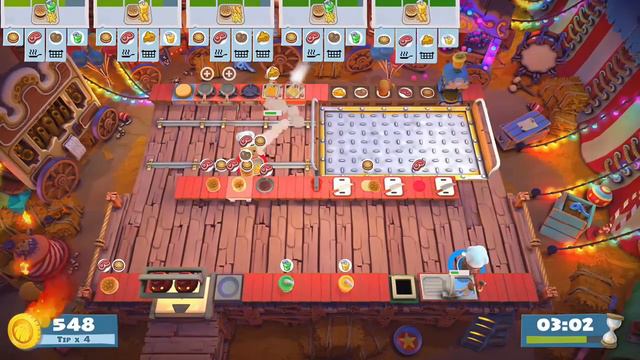 Overcooked 2 Carnival of Chaos Level 2-2 Gameplay 4 star (2 player co-op)