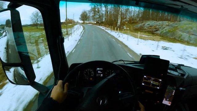 POV Truck Driving  Winter Road Trip  ASMR Mercedes 2024 4K hgv