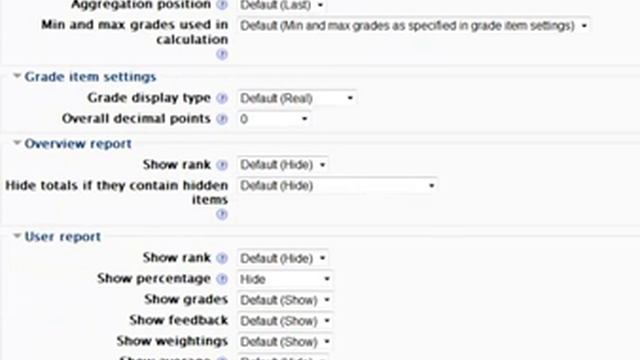 Moodle: Customizing User Report - hide unwanted grade columns