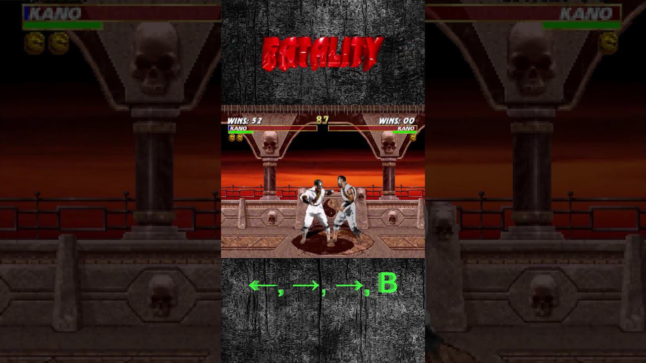 Mortal Kombat Trilogy Kano MK1 Fatality Brutality Animality Friendship #retro #games #игра #video
