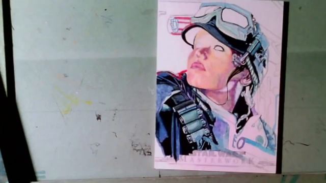 TOPPS 2020 MASTERWORKS JYN ERSO ARTIST PROOF SKETCH CARD BY ROY COVER