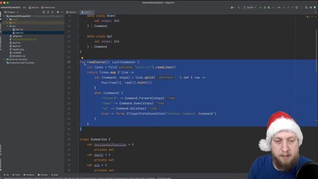 Advent of Code 2021 - Day #2 (Kotlin) - Submarine piloting
