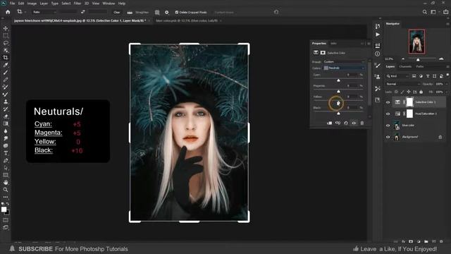Moody Dark Blue Color Grading effect in Photoshop Photoshop tutorial for beginners