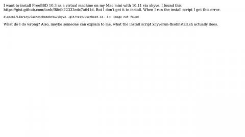 Apple: Install FreeBSD on xhyve
