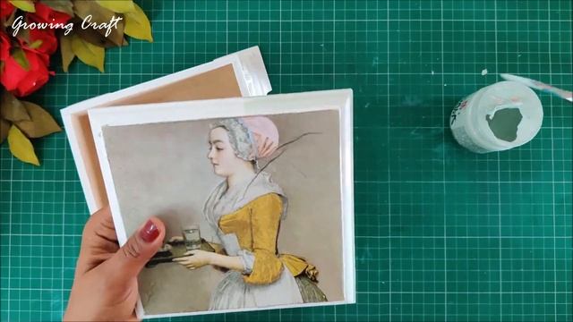 Wooden box Decoupage art with Napkin I 1 Easy Decoupage tutorial for beginners