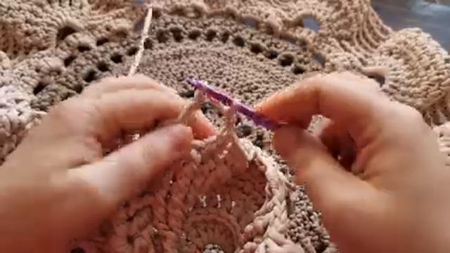 МК вязания ковра крючком "Лотос" часть 2