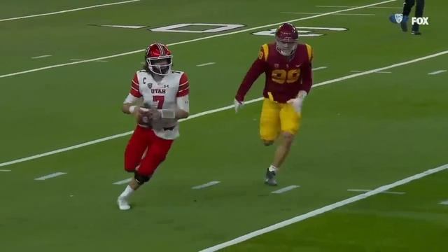 Utah QB Cam Rising takes HUGE HIT vs USC