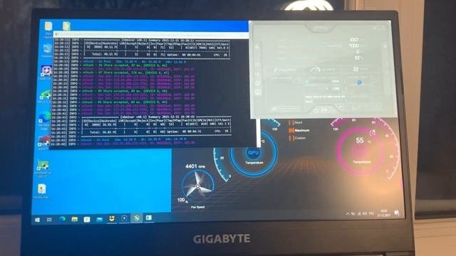 Перенастройка, устранение проблемы с работой ноутбука GIGABYTE G5 в майнинге