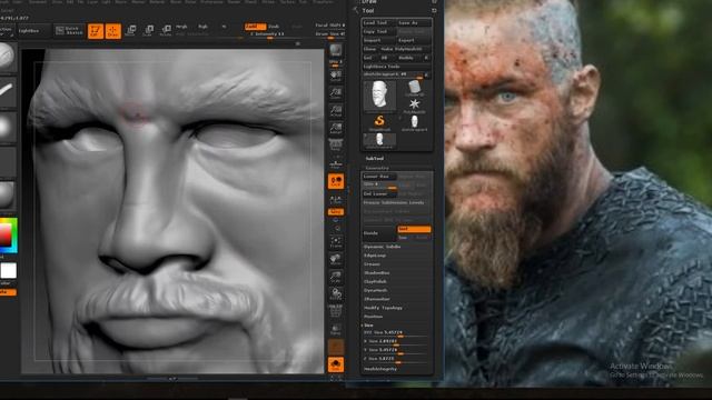 Zbrush timelapse sketch work (Ragnar Lothbrok)